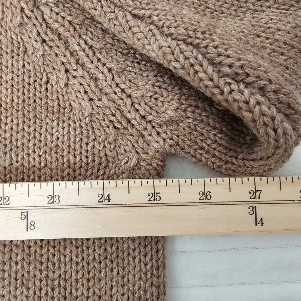Vintage J.Crew Mens 100% Wool V-Neck Pullover Sweater XL Camel Tan Oarsman